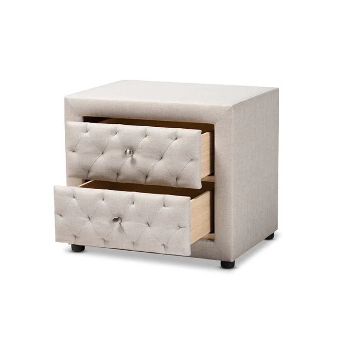 Lepine Grey Fabric Night Stand