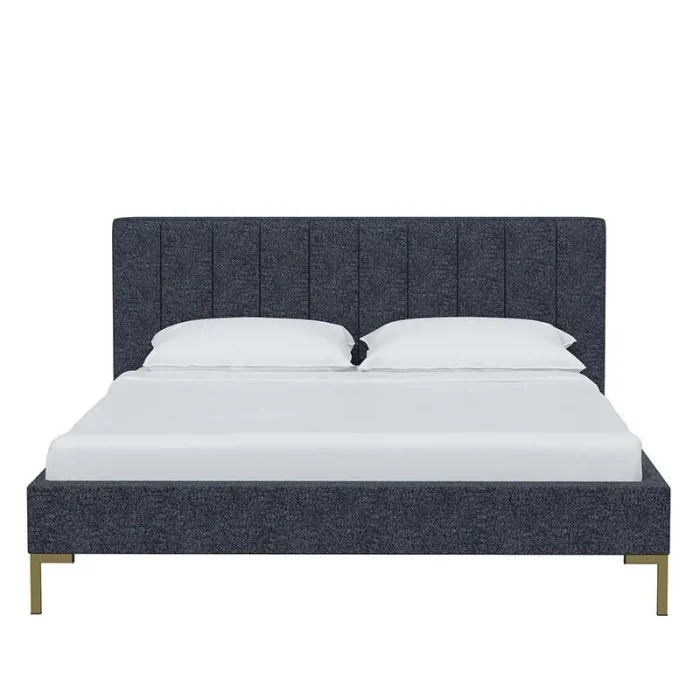 Lined Tufted Headboard Bed