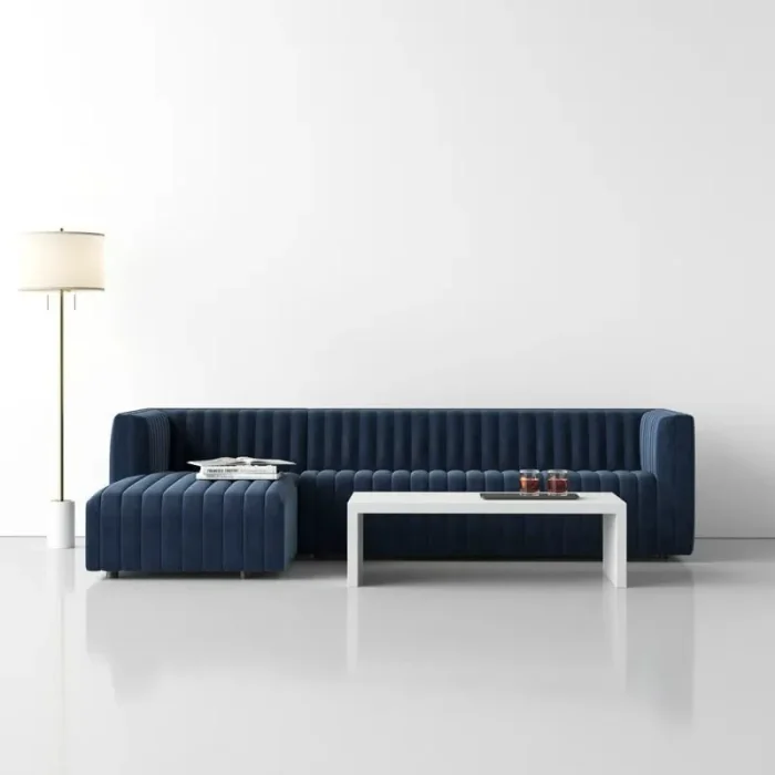 Channel Tufting Corner Chaise Sofa