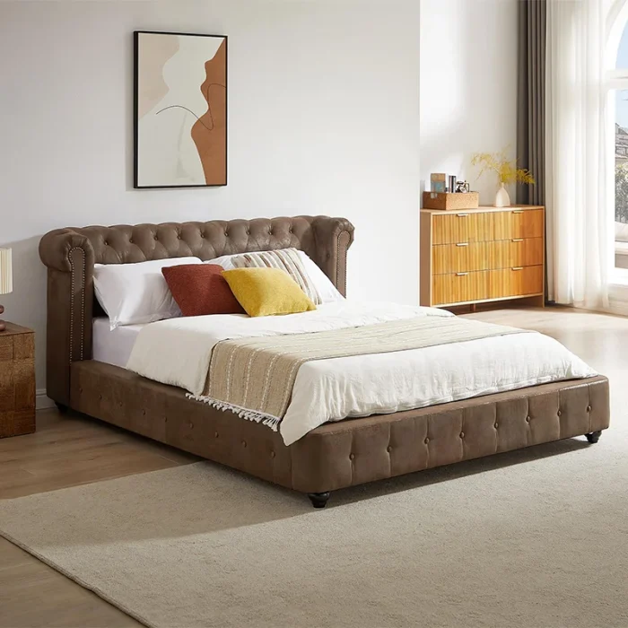 GERLA Chesterfield Leather Bed