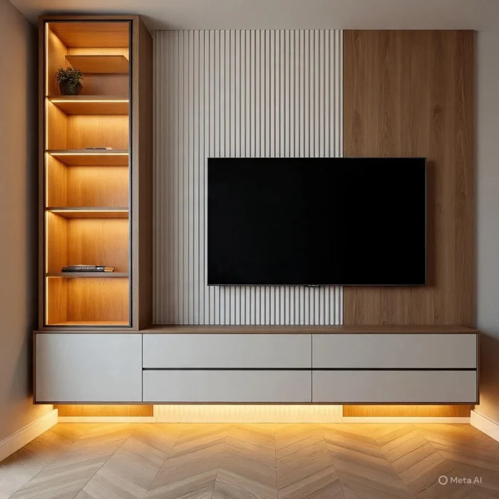 Orio TV wall console with LED Light