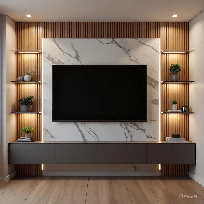 Floating Media Wall TV Unit