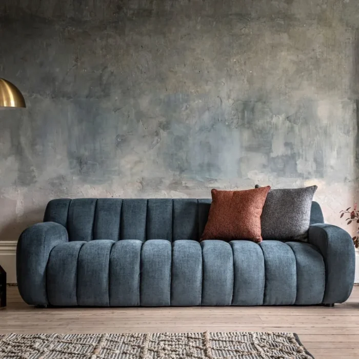 Ridged 3 Seater Modern Sofa