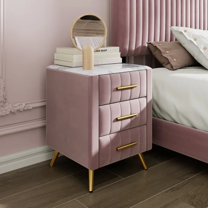 Velvet Upholstered Nightstand