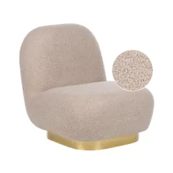 Modern Armless Chair in Boucle