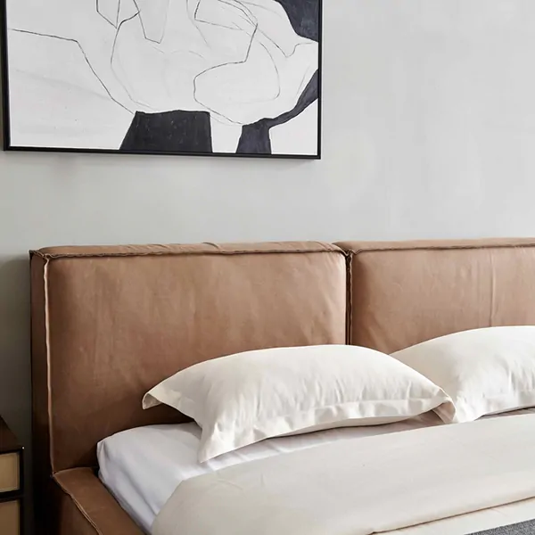 Leather Platform Low Bed