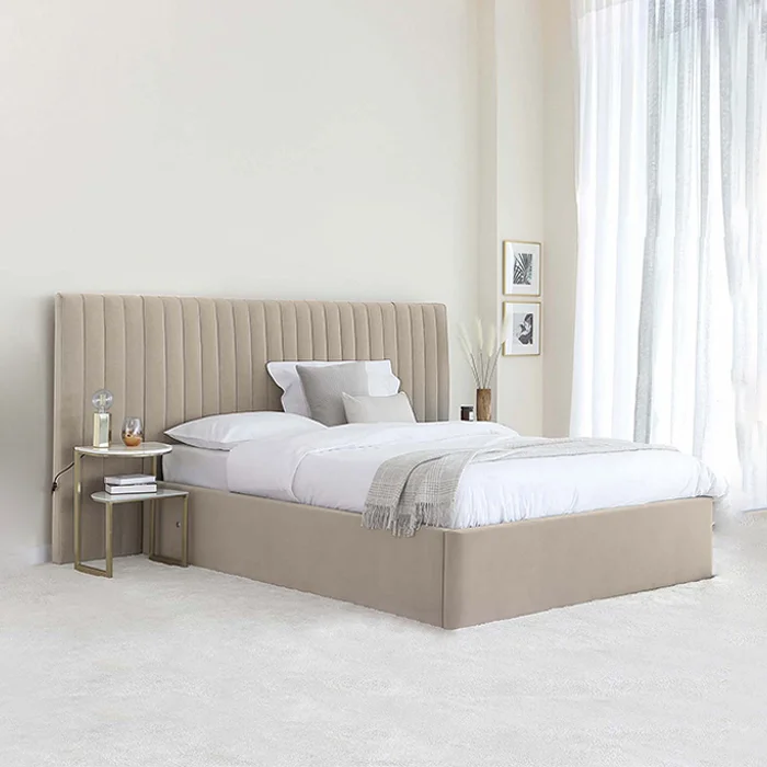 Large Headboard Upholstered Bed