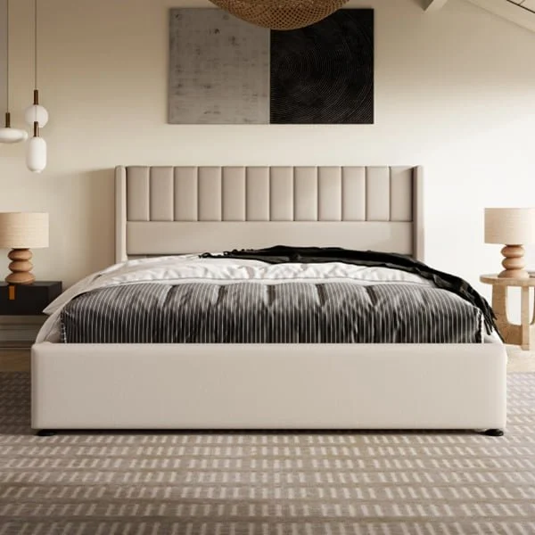Luxury Beige Bed Frame