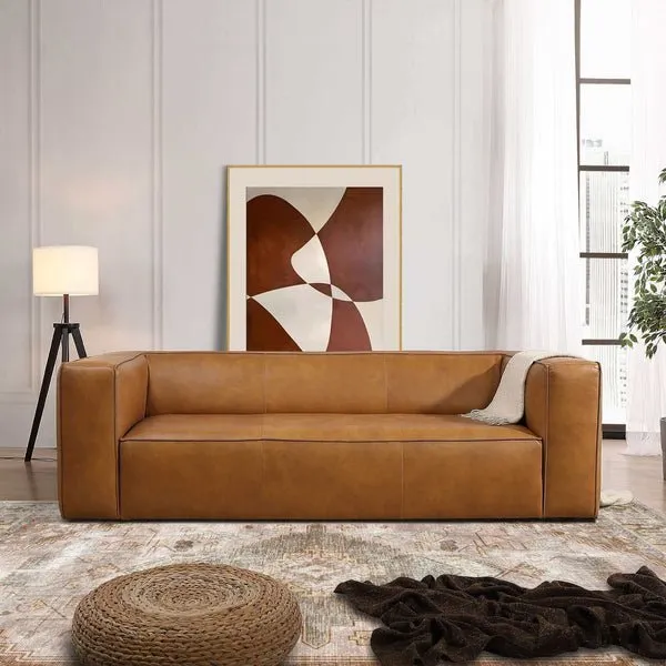 Straight Leather Sofa