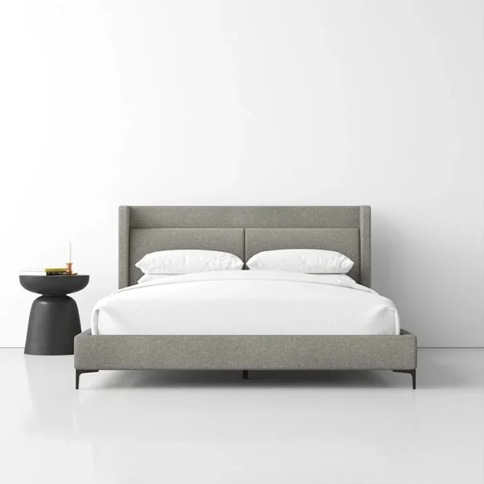 Winged Padded Headboard Bed