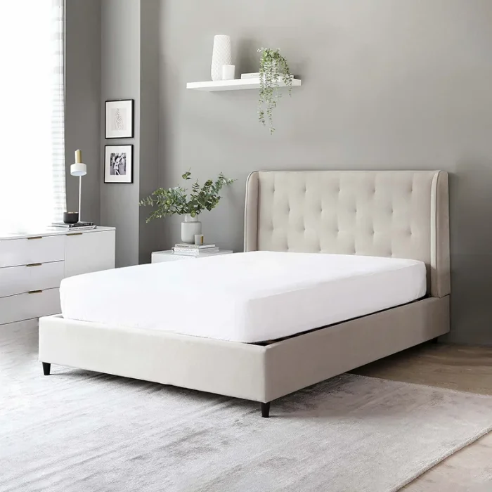 Tufted Winged Headboard Bed