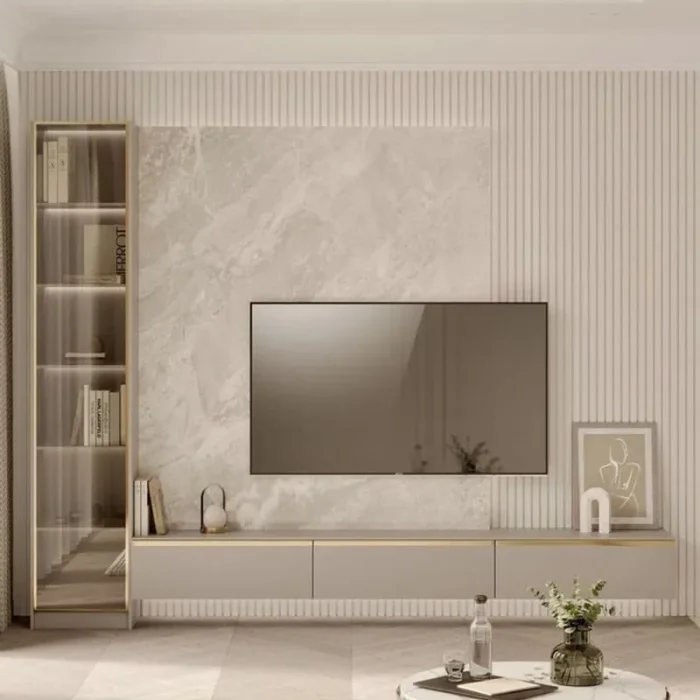 Wall Mounted TV Unit With Cabinet