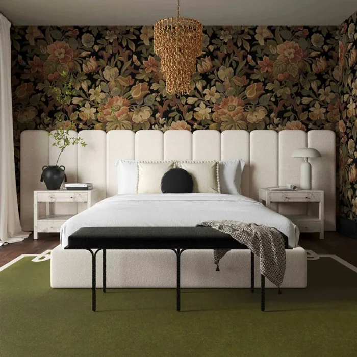 Vertical Lined Wall Panel Bed